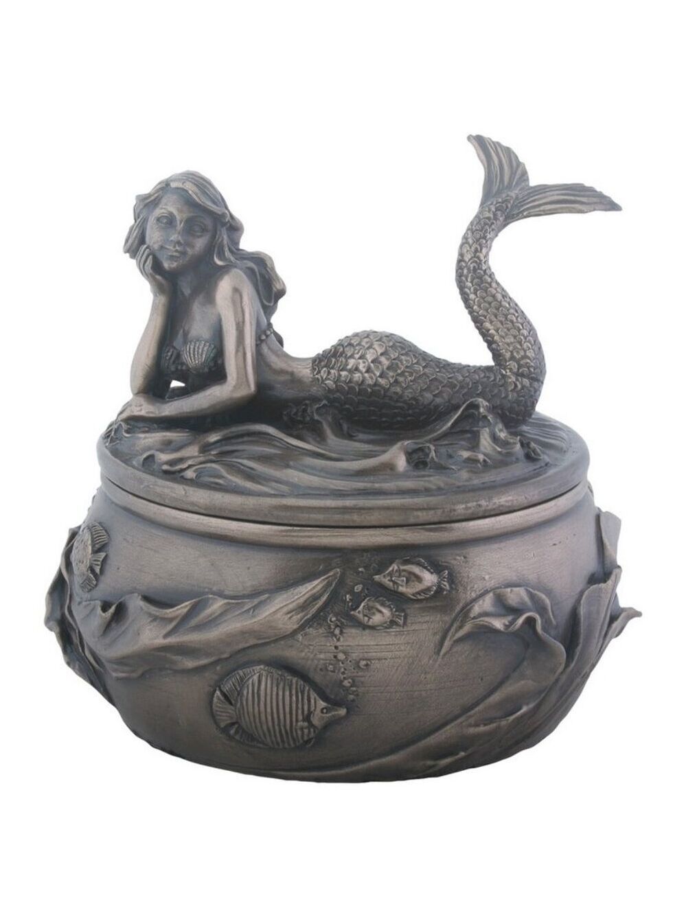 Bronze Mermaid jewelry trinket box - Picture 4 of 6
